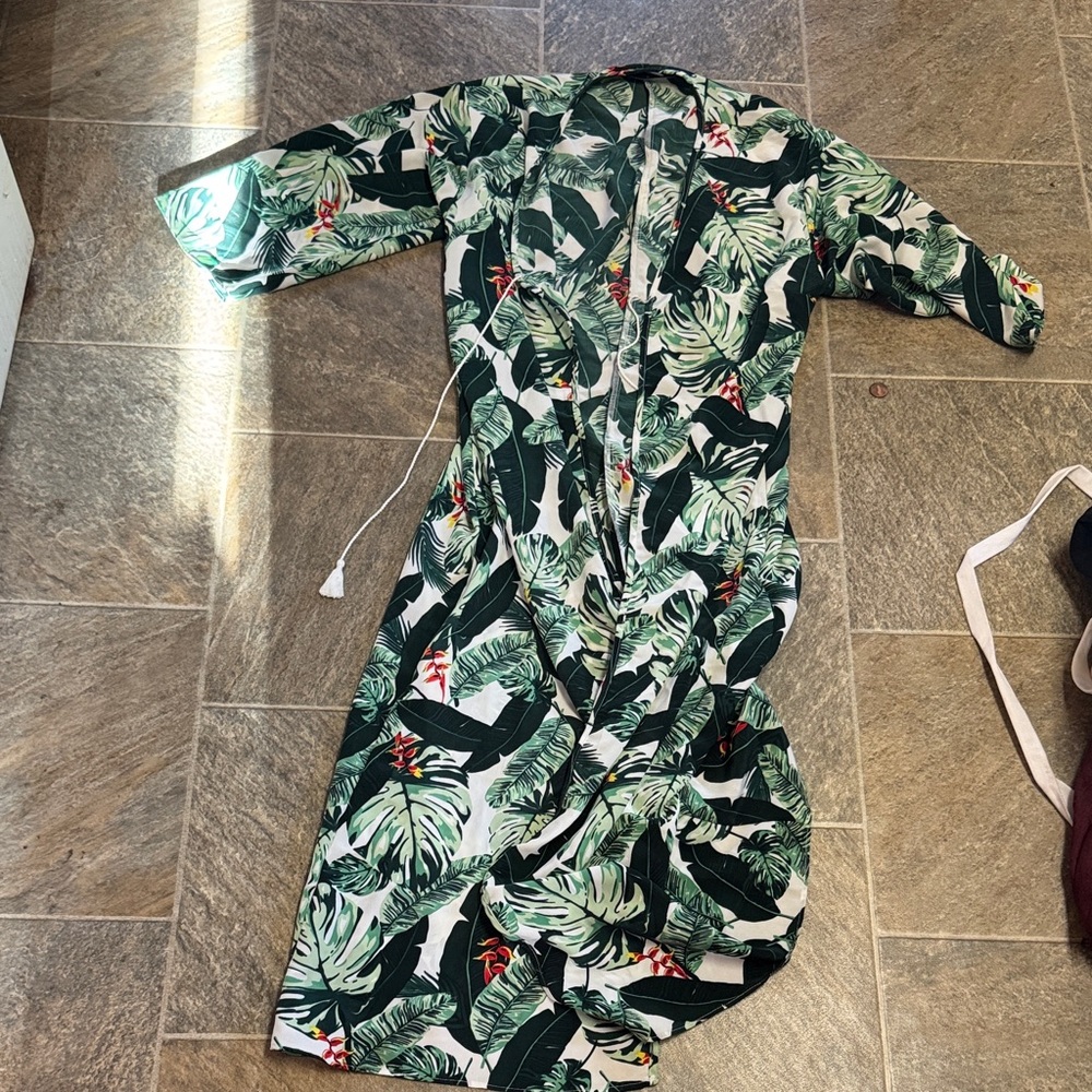 Rachel Zoe Green Leaf Print Top